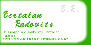 bertalan radovits business card